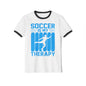 Soccer Therapy Unisex Cotton Ringer T-Shirt - Casual Tee for Athletes, Soccer Lovers, Sports Fans, Workout Gift, Fitness Apparel